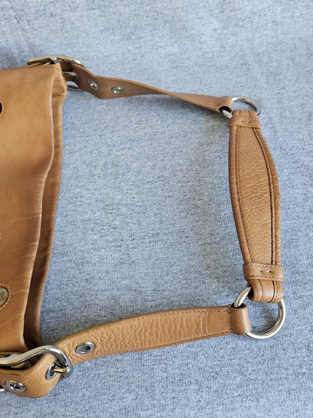 Coach Tan Brown Applique Soho Shoulder Bag Silver Hardware F10651 Polka Dot Y2K - Picture 15 of 15